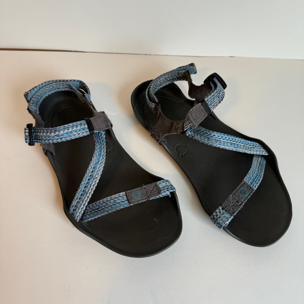 XERO SHOES Womens Blue Gray Poly-Webbing Z-TREK Barefoot Minimal Sandals Size 7